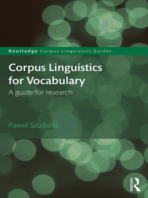 cover image of Corpus Linguistics for Vocabulary